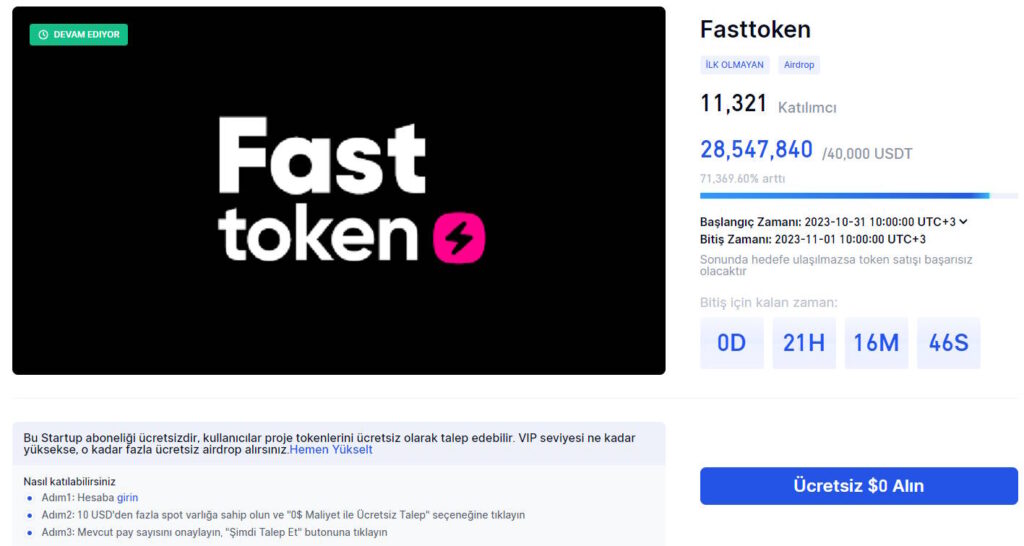 fasttoken ftn coin nedir, nasıl alınır, yorum, geleceği, startup gateio startup, gateio airdrop, listeleme