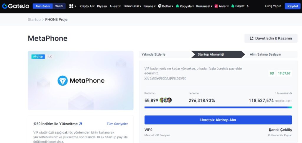 metaphone phone gateio airdrop bitget mexc gate.io