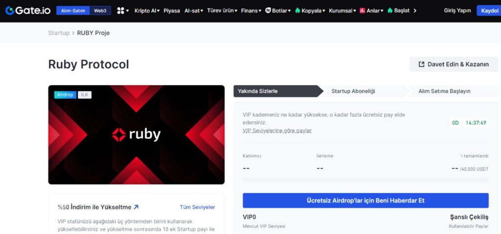 ruby protocol token nedir, nasıl alınır startup airdrop listeleme usdt