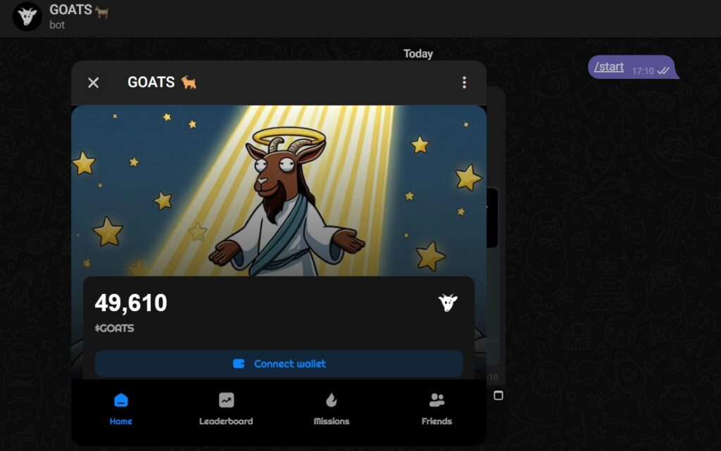 goat telegram bot airdrop